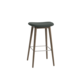 Muuto Fiber Bar Stool - Wood Base - Without Backrest - Twill Weave 990/Stained Dark Brown