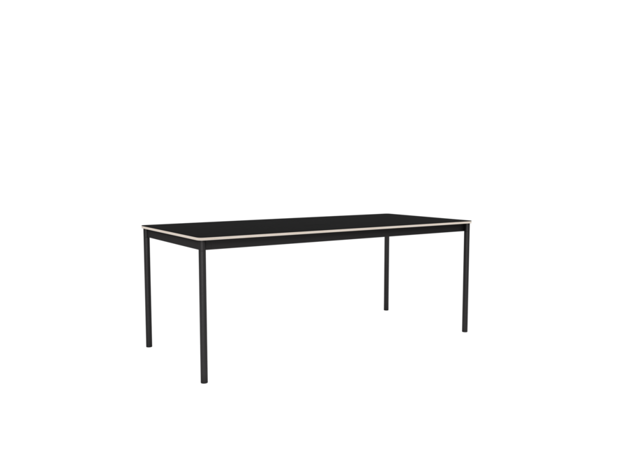 Base table - black laminate - plywood - black - L190cm W85cm