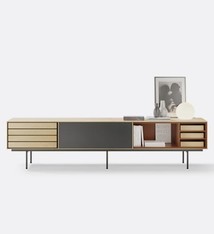 Treku Aura - L196cm x h52cm - Natural Oak/Brick/Sand