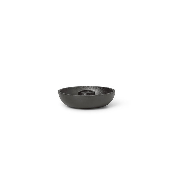 Ferm Living Bowl Candle Holder -Single-Blackened Alu