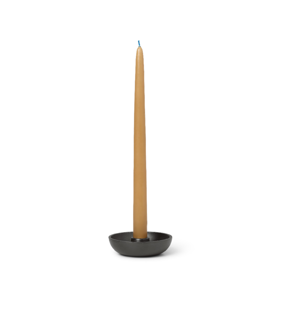 Ferm Living Bowl Candle Holder -Single-Blackened Alu