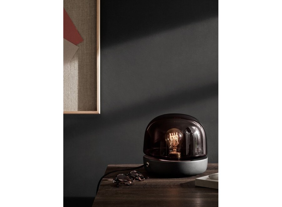 Stone Table Lamp - Black Anthracite Glass