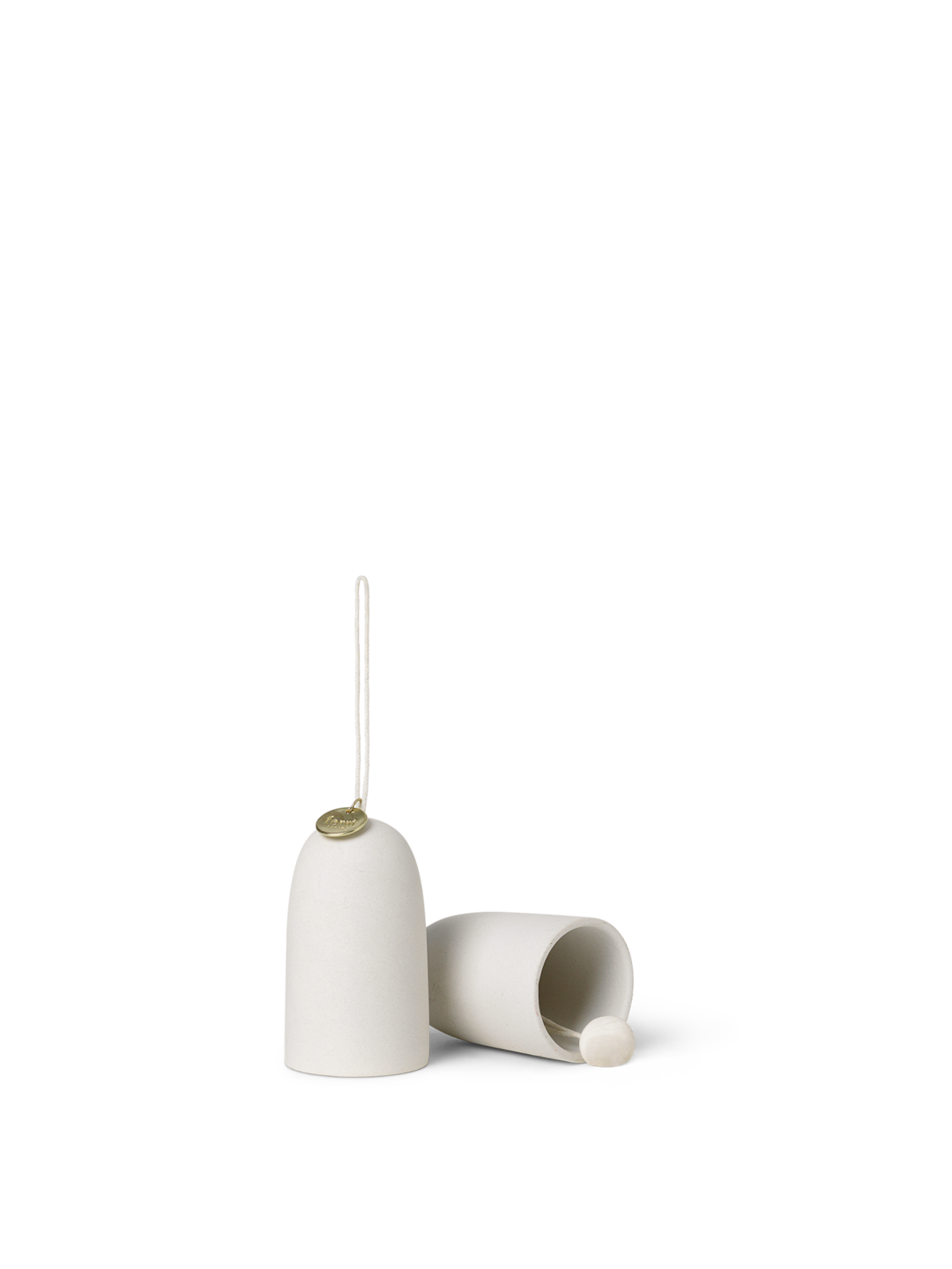 Ferm Living Bell Ceramic Ornament - Set of 2 - Off White