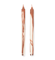 Ferm Living Dryp Candles (Set van 2) – rust