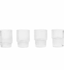 Ferm Living Ripple Glasses (set of 4) - Clear