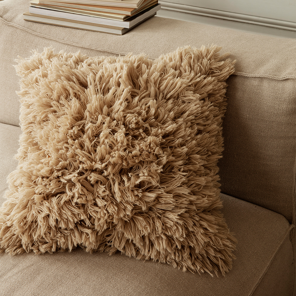 Ferm Living Meadow High Pile Cushion - Light Sand