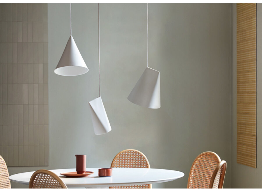 Ceramic lamp - white - wide