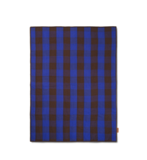 Ferm Living Grand Quilted Blanket - Choco / Bright Blue