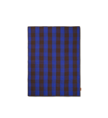 Ferm Living Grand Quilted Blanket - Choco / Bright Blue