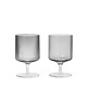 Ferm Living Ripple Wine Glasses - set of 2 - Smoked Grey