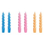 Candle Spiral - set of 6 - Sky Blue/Dark Pink/Dark Peach