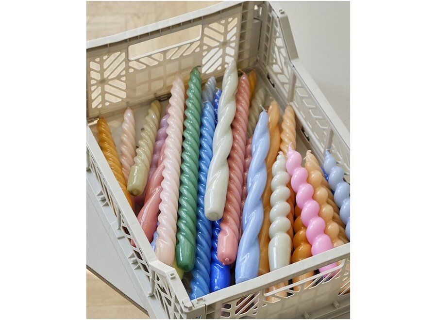 Candle Spiral - set of 6 - Sky Blue/Dark Pink/Dark Peach