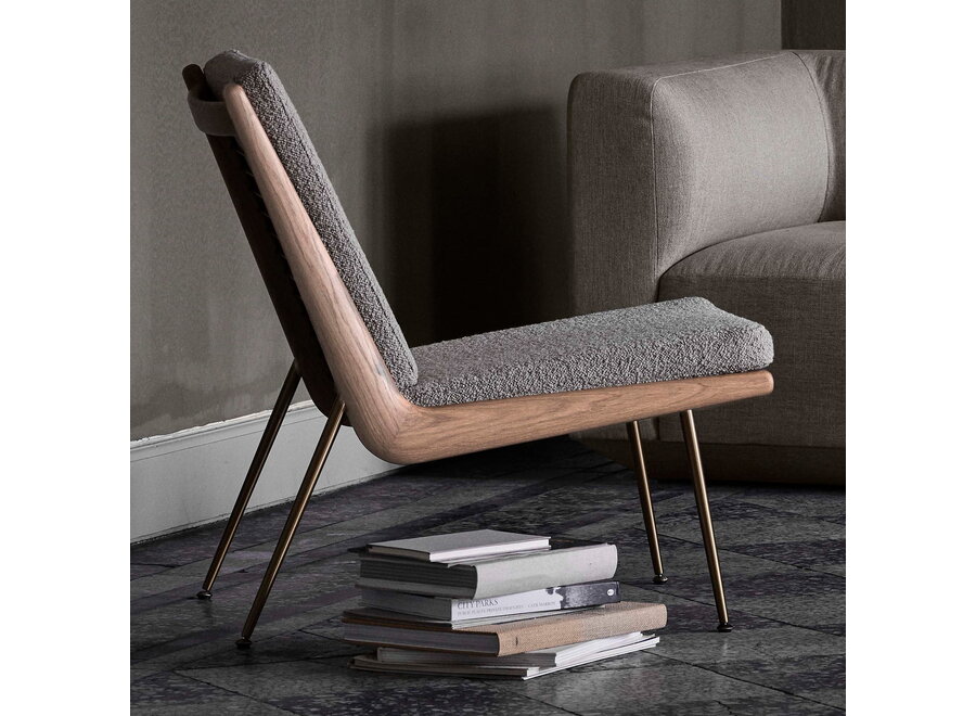 Boomerang - Oiled Oak/brass Legs +Cushion set duke 004