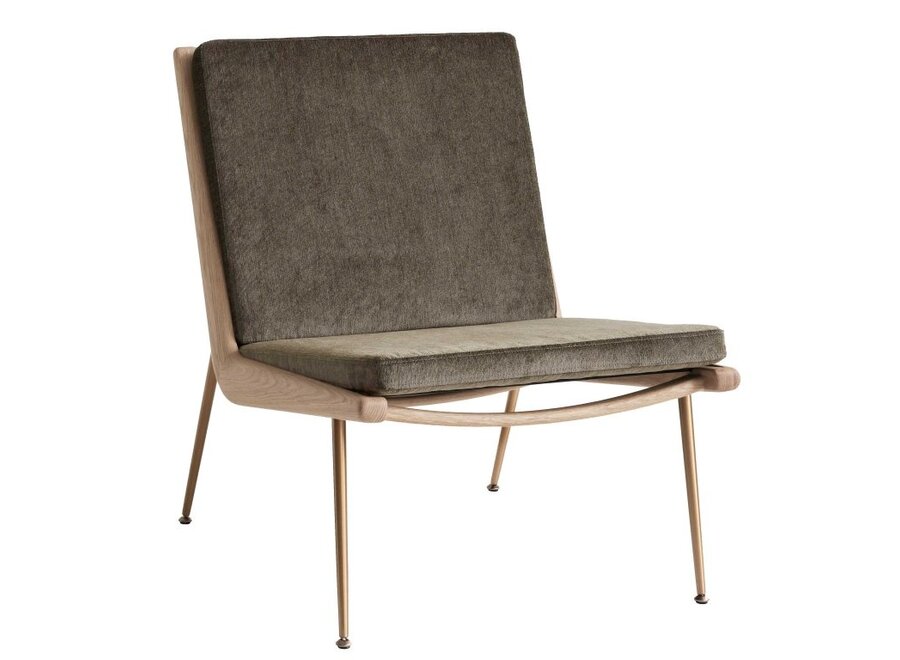 Boomerang - Oiled Oak/brass Legs +Cushion set duke 004