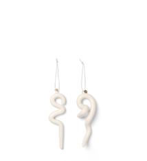 Ferm Living Doodle Ornaments - set of 2 - Off-White