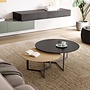 Kabi Coffee Table - diam. 65 cm - Walnut / Graphite Legs