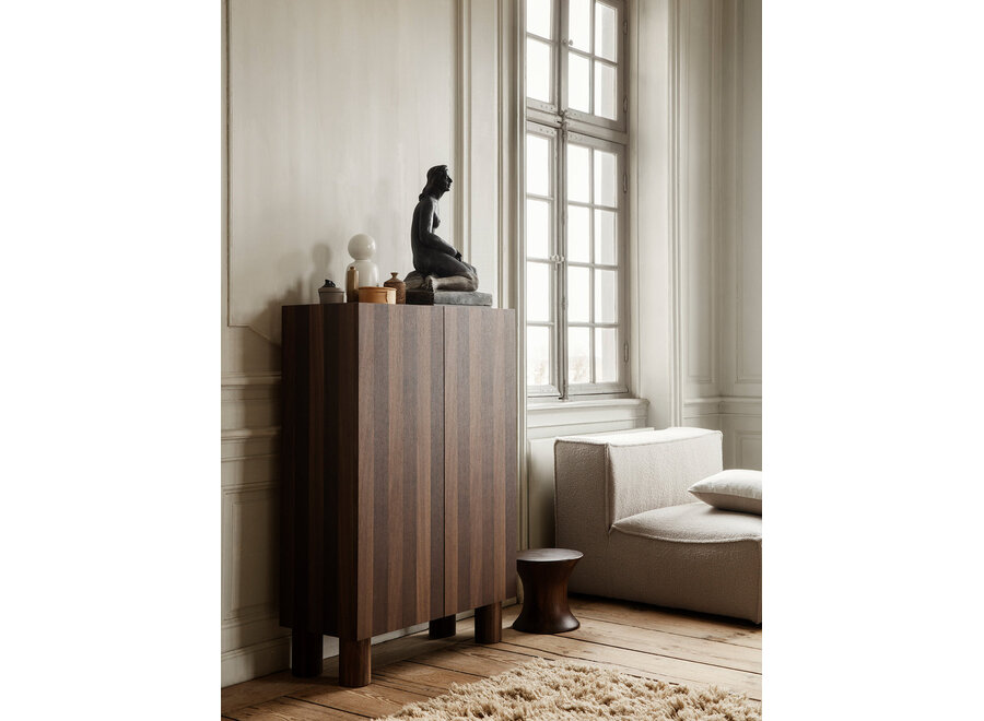 Post Storage Cabinet - Smoaked Oak