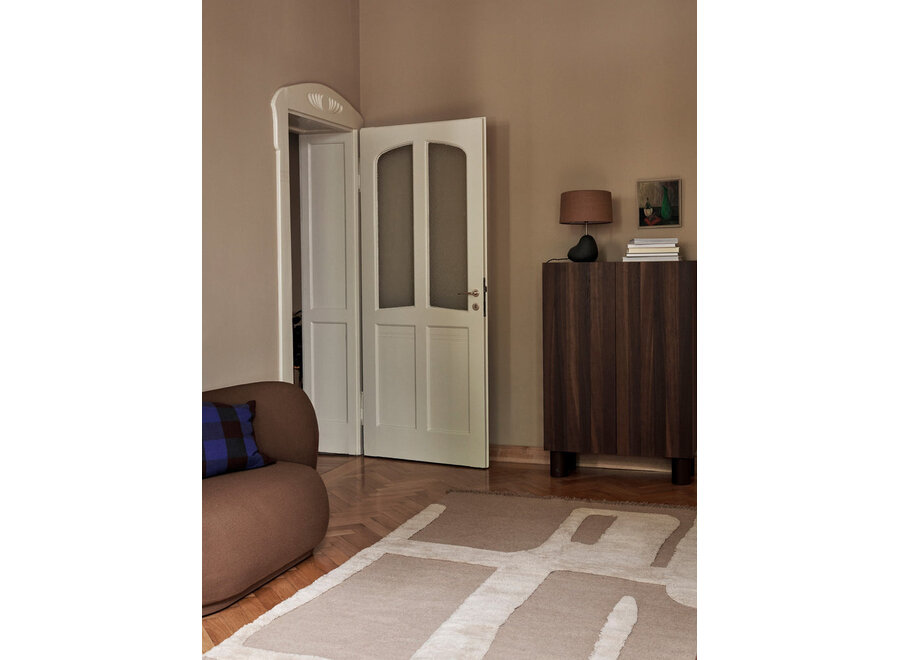 Post Storage Cabinet - Smoaked Oak