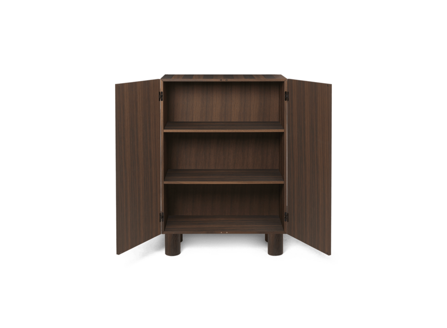 Post Storage Cabinet - Smoaked Oak