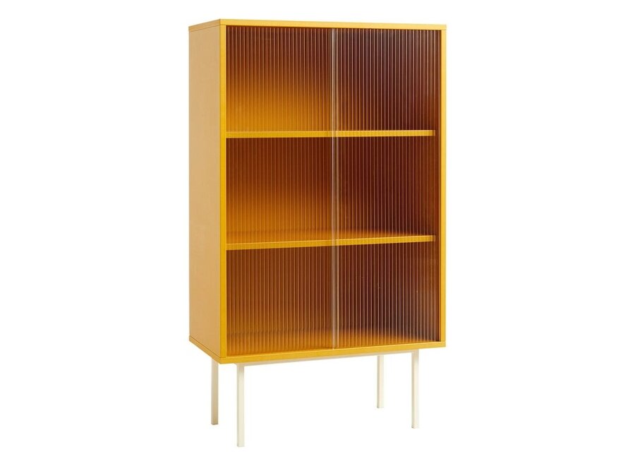Colour Cabinet w. Glass Doors - Tall - Yellow