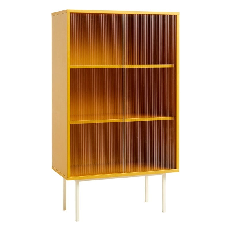 HAY COLOUR CABINET W. GLASS DOORS TALL-YELLOW