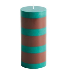 HAY COLUMN CANDLE-SMALL-GREEN AND BROWN