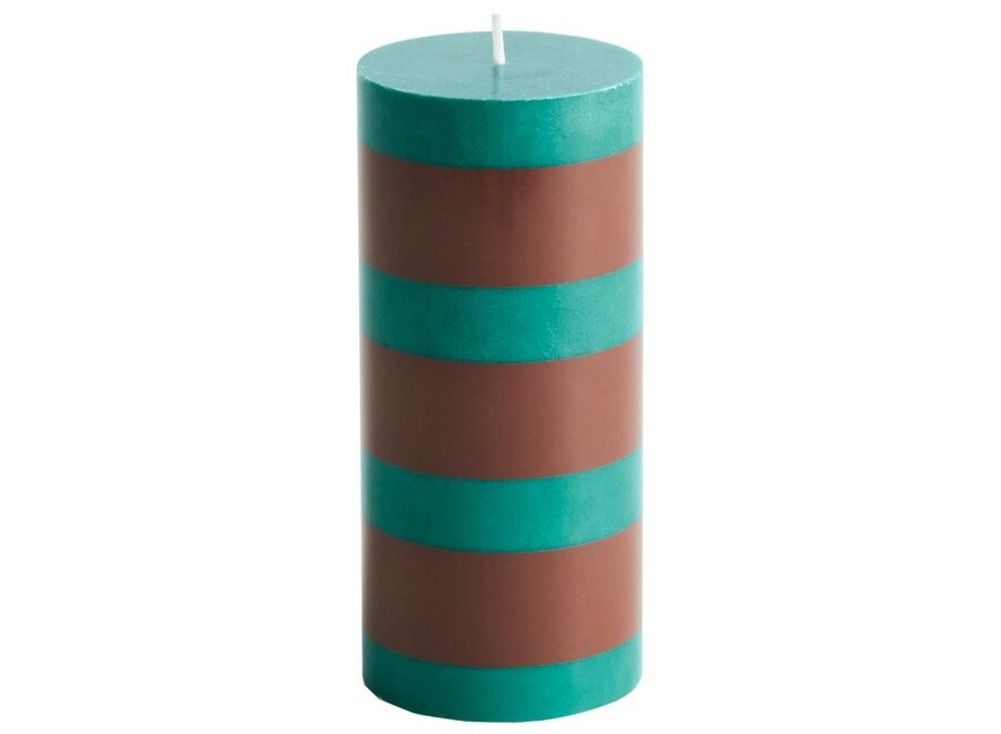 COLUMN CANDLE-SMALL-GREEN AND BROWN