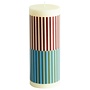 COLUMN CANDLE-MEDIUM-YELLOW, BROWN, LIGHT BLUE AND ARMY
