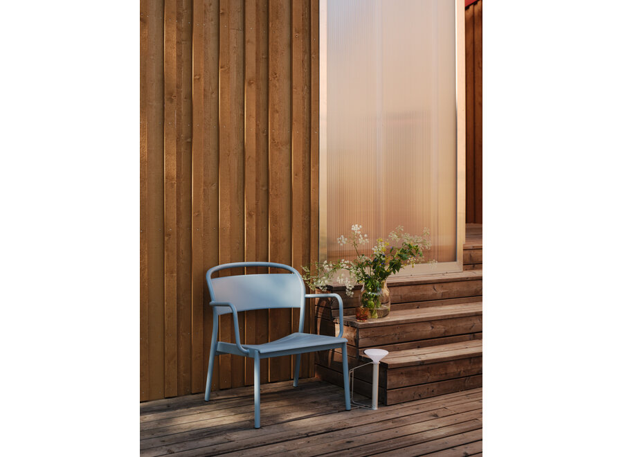 Linear Steel Lounge Armchair // pale blue