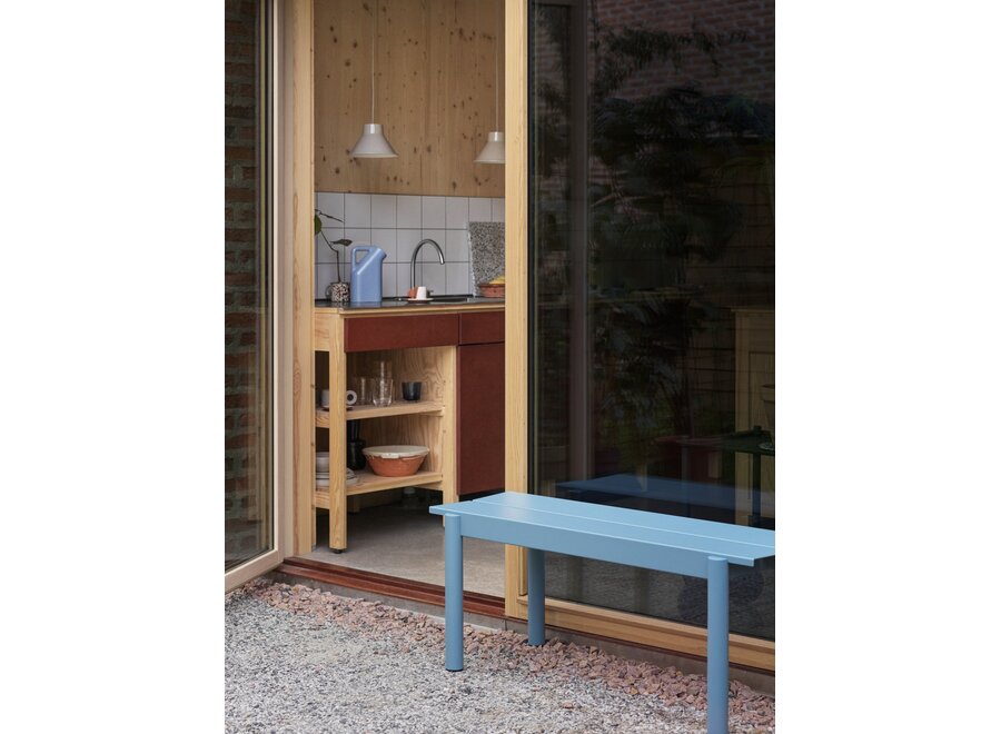 Linear Steel Bench - Pale Blue - 170 x 34cm