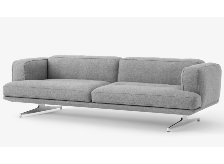 Inland AV23 Sofa - (L228cm x D96cm) - Hallingdal 407 / Polished Aluminium