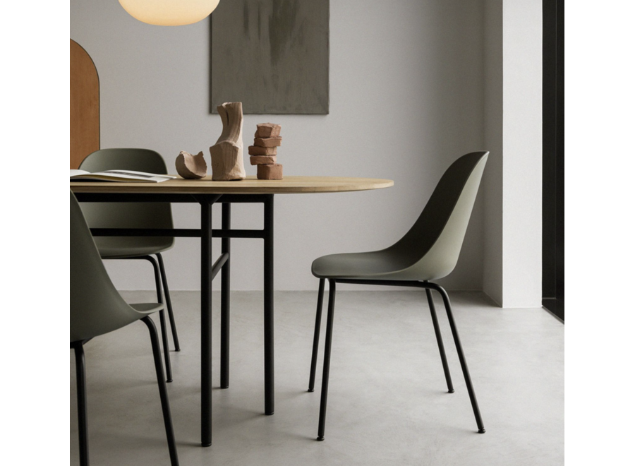 Harbour Side Dining Chair - Black Steel/Khaki  Plastic