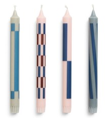 HAY Pattern Candle - Light Pink & Blues - set of 4