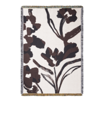 Ferm Living Cilla Tapestry Blanket // Off-white / Dark grape