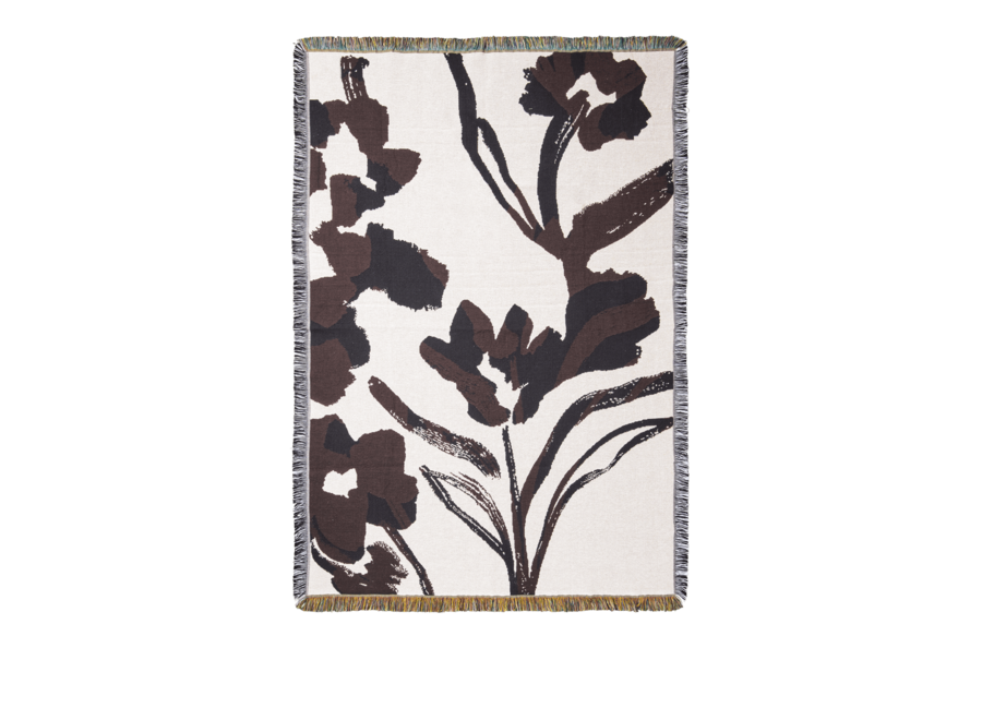 Cilla Tapestry Blanket // Off-white / Dark grape