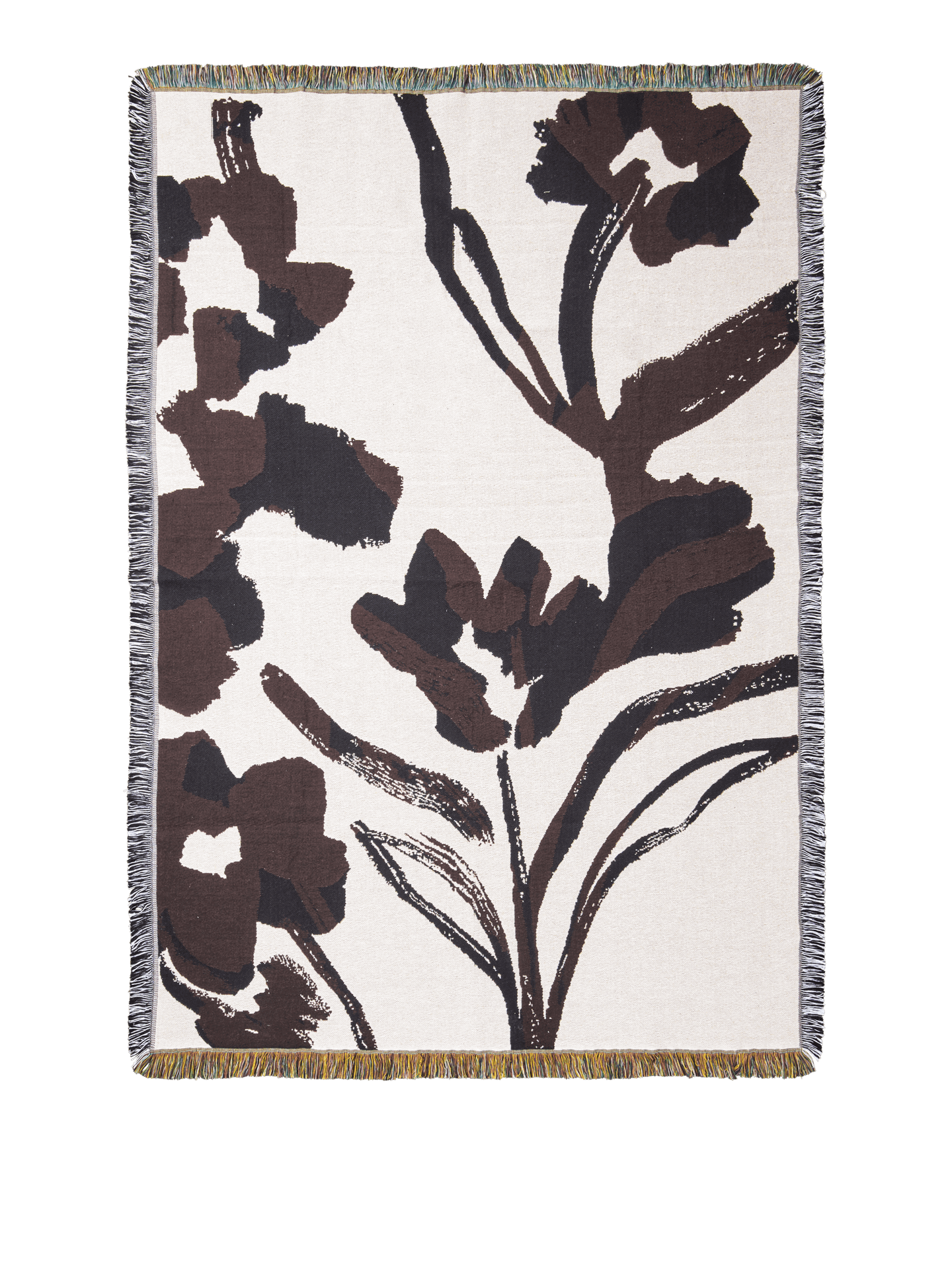 Ferm Living Cilla Tapestry Blanket // Off-white / Dark grape