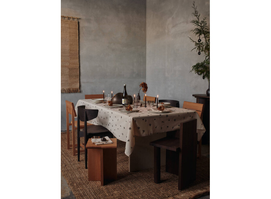 Baies Tablecloth // Natural / Dark Chocolate