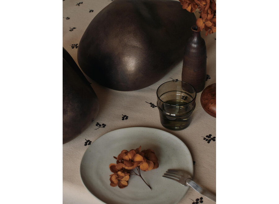 Baies Tablecloth // Natural / Dark Chocolate