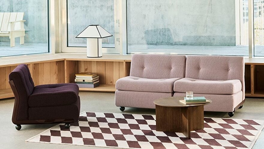 HAY Amanta 1 seater // Anthracite shell / Upholstery Turf Blue black