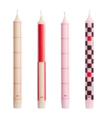 HAY Pattern Candle // Reds and bordeaux, / Set of 4