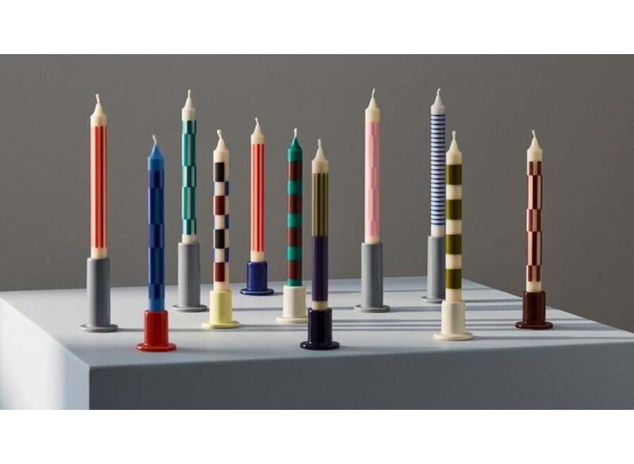 Pattern Candle // Reds and bordeaux, / Set of 4