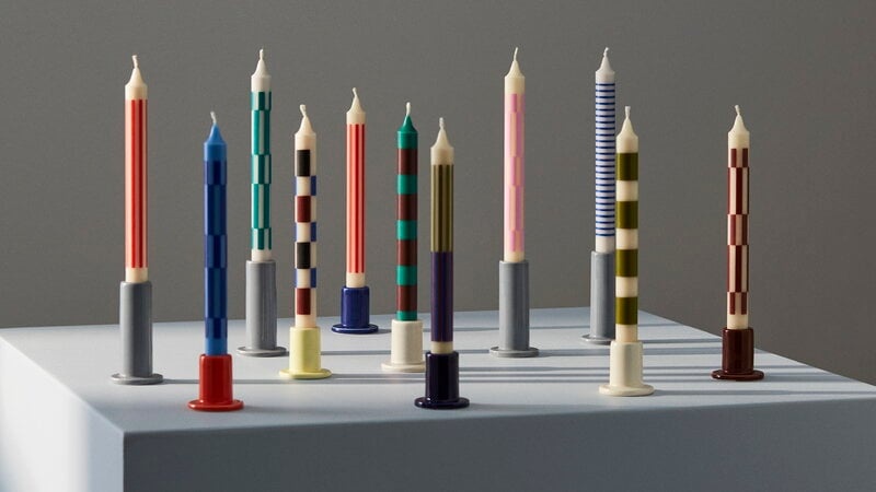 HAY Pattern Candle // Reds and bordeaux, / Set of 4