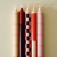 HAY Pattern Candle // Reds and bordeaux, / Set of 4