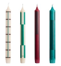 HAY Pattern Candle // Greens and bordeaux, / Set of 4