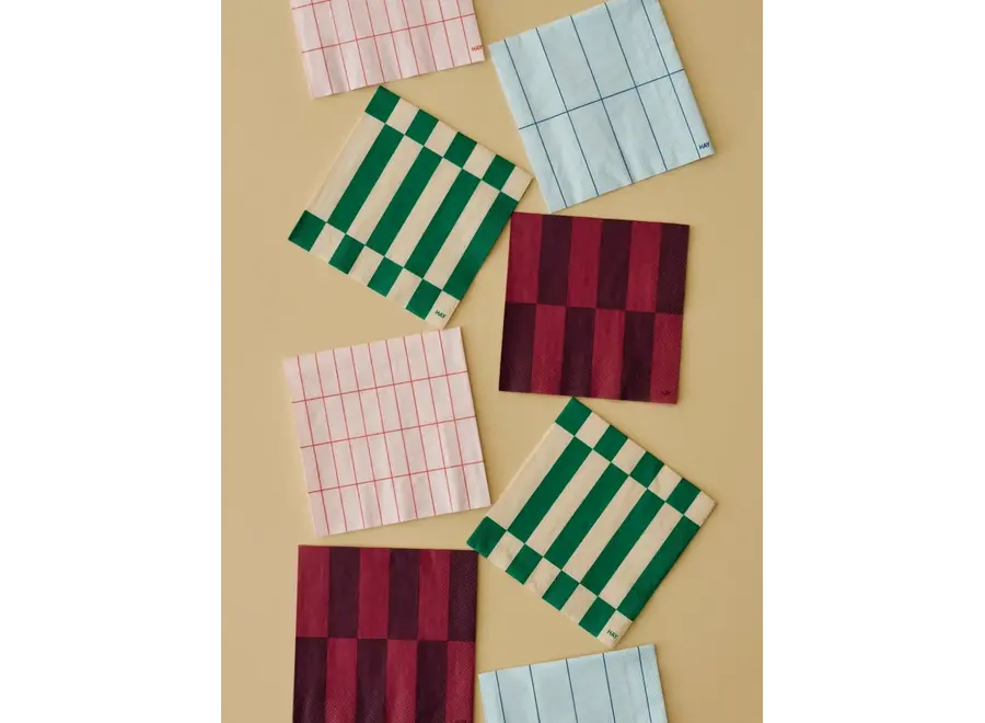 Pattern Napkins // Set of 20 / Dinner / Bordeaux and wine