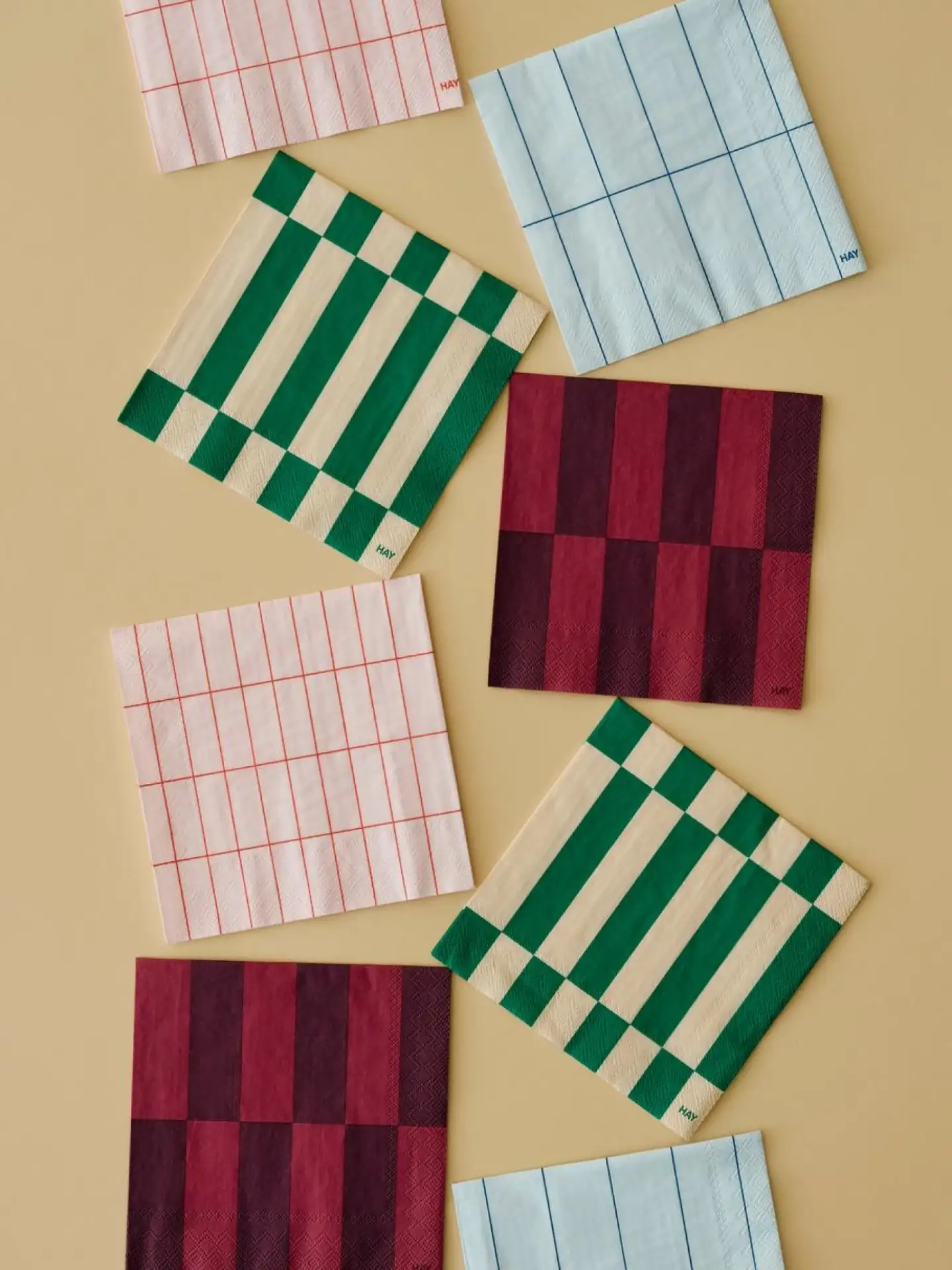 HAY Pattern Napkins // Set of 20 / Dinner / Bordeaux and wine