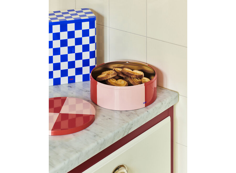 Tin Container // Round / Burgundy en ice blue