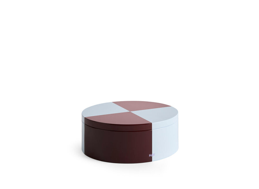Tin Container // Round / Burgundy en ice blue