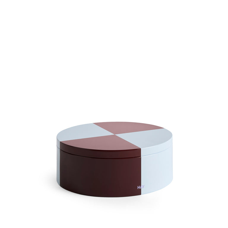 HAY Tin Container // Round / Burgundy en ice blue