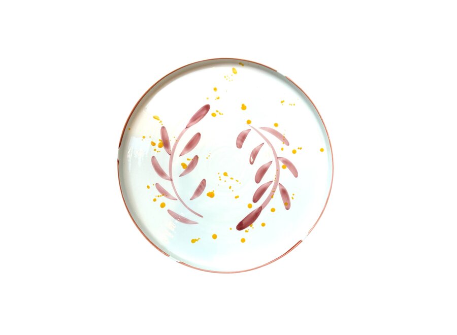 Val Pottery // Platter Gabriela / Pink feather